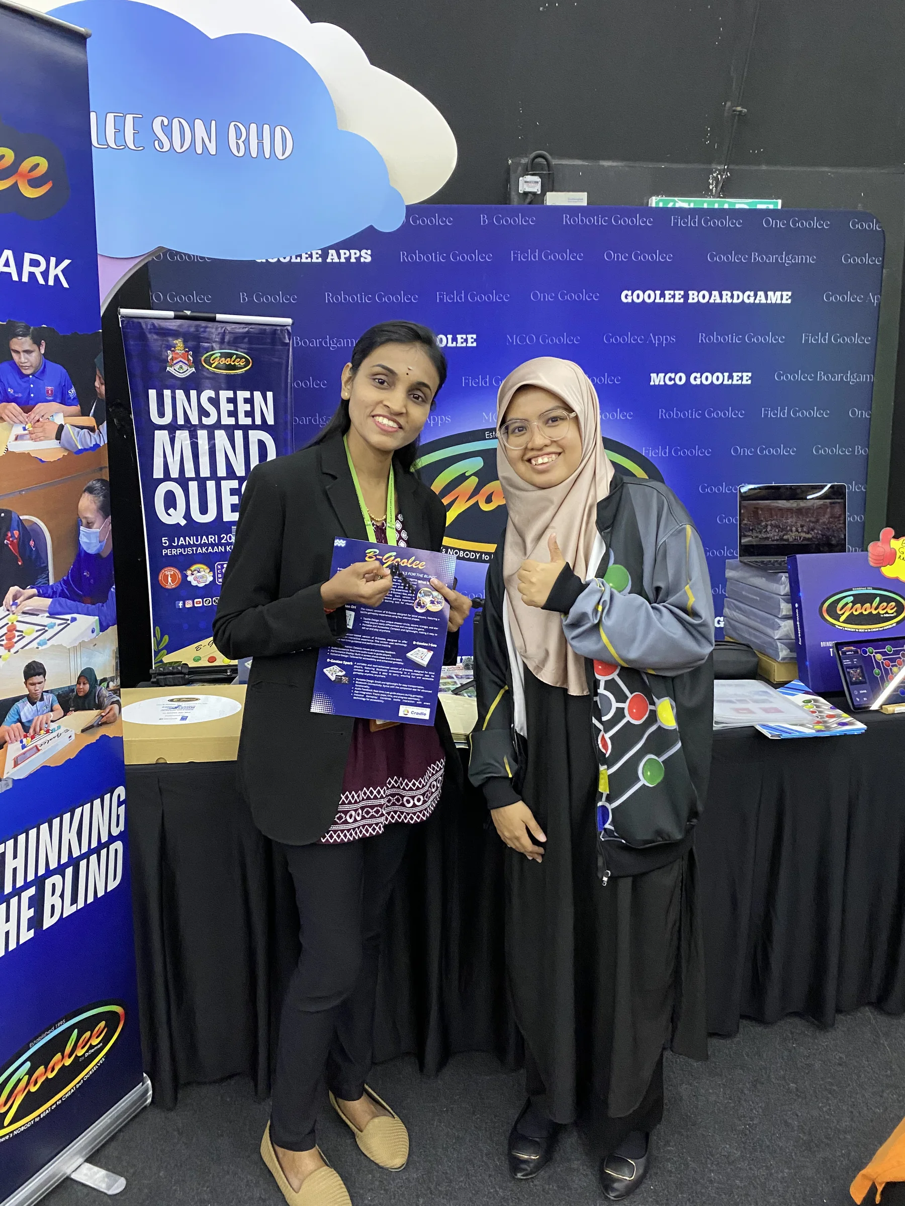 Goolee team member with a visitor at Hari Istimewa Sains